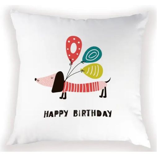 Happy Birthday Dachshund Cushion